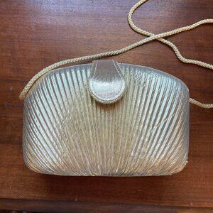 La Regale Gold Evening Bag / Clutch with Rope Strap